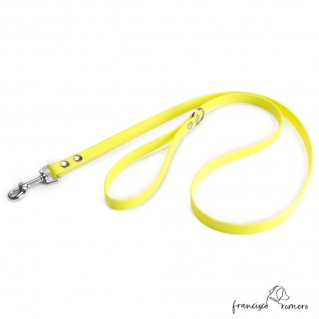 Correa Paseo Biothane Beta con Herrajes de Níquel Amarilla para perros