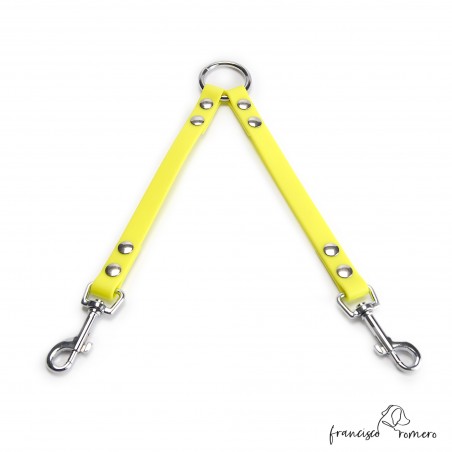 Amarre dos perros Biothane Beta Amarillo
