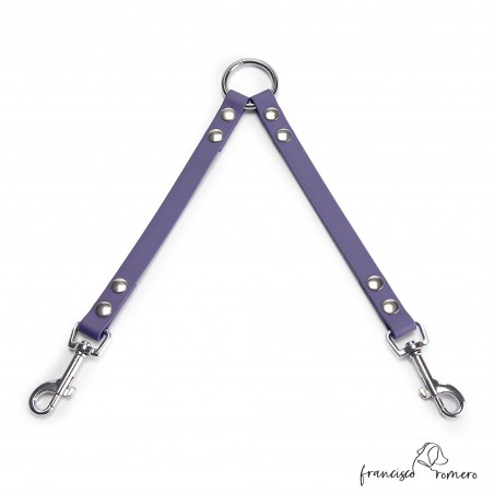 Amarre dos perros Biothane Beta Violeta