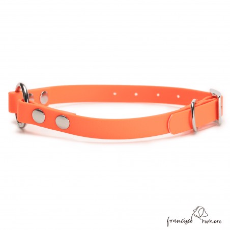 Collar Biothane Beta con Anilla Central Naranja