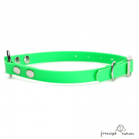 Collar Biothane Beta con Anilla Central Verde
