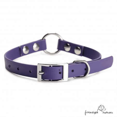 Collar Biothane Beta con Anilla Central Violeta