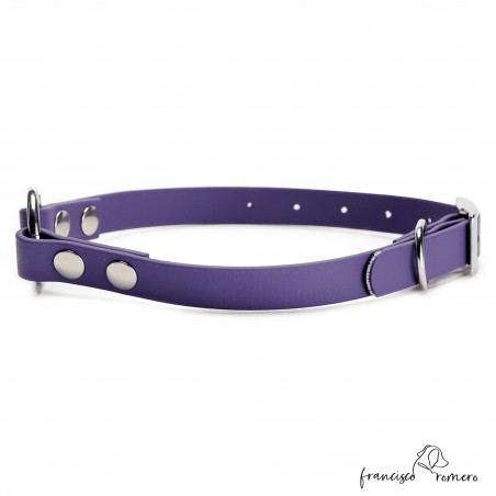 Collar Biothane Beta con Anilla Central Violeta