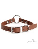 Collar Biothane Beta con Anilla Central Marrón para perro