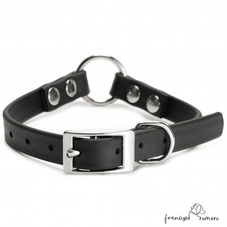 Collar Biothane Beta con Anilla Central Negro