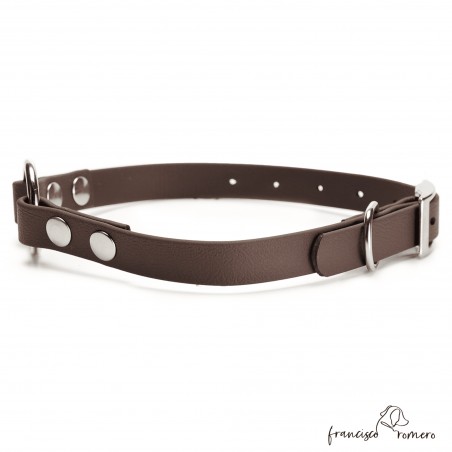 Collar Biothane Beta con Anilla Central Chocolate