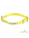 Collar Biothane Beta Anilla Central Personalizado Amarillo para perro