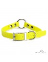 Collar Biothane Beta Anilla Central Personalizado Amarillo para perro