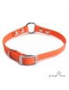 Collar Biothane Beta Anilla Central Personalizado Naranja para perro