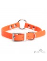 Collar Biothane Beta Anilla Central Personalizado Naranja para perro