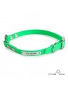 Collar Biothane Beta con Anilla Central Personalizado Verde para perro