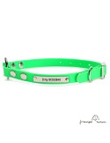 Collar Biothane Beta con Anilla Central Personalizado Verde para perro