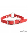 Collar Biothane Beta con Anilla Central Personalizado Rojo para perro