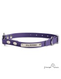 Collar Biothane Beta Anilla Central Personalizado Violeta para perro