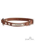 Collar Biothane Beta Anilla Central Personalizado Marrón para perro