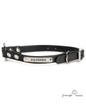 Collar Biothane Beta con Anilla Central Personalizado Negro para perro