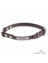 Collar Biothane Beta Anilla Central Personalizado Chocolate para perro