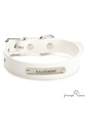 Collar Biothane Gold  2,5 cm rulo Personalizado Blanco para perro