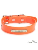 Collar Biothane Gold  2,5 cm rulo Personalizado Naranja para perro