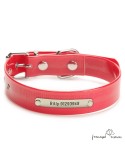 Collar Biothane Gold  2,5 cm rulo Personalizado Rojo para perro