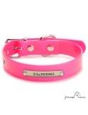 Collar Biothane Gold  2,5 cm rulo Personalizado Rosa para perro