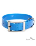 Collar Biothane Gold ancho 2,5 cm hebilla alemana Azul para perro