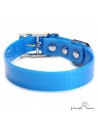 Collar Biothane Gold ancho 2,5 cm hebilla alemana Azul para perro
