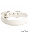 Collar Biothane Gold ancho 2,5 cm hebilla alemana Blanco para perro