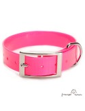 Collar Biothane Gold ancho 2,5 cm hebilla alemana Rosa para perro
