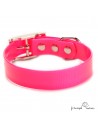 Collar Biothane Gold ancho 2,5 cm hebilla alemana Rosa para perro