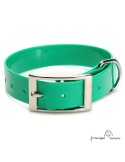 Collar Biothane Gold ancho 2,5 cm hebilla alemana Verde para perro