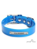 Collar Biothane Gold ancho 2,5 cm hebilla alemana Azul para perro
