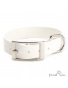 Collar Biothane Gold ancho 2,5 cm hebilla alemana Blanco para perro