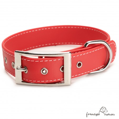 Biothane Beta ancho cinta 2,5 cm con costura Personalizado Rojo 1.2