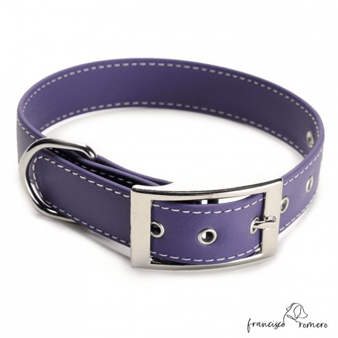 Collar Biothane Beta ancho cinta 2,5 cm con costura personalizado violeta 1.2