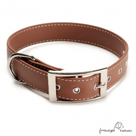 Collar Biothane Beta ancho cinta 2,5 cm con costura personalizado marrón 1.2