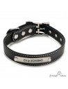 Collar Biothane Beta ancho cinta 2,5 cm con costura Personalizado negro 1.1