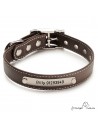Collar Biothane Beta ancho cinta 2,5 cm con costura Personalizado chocolate 1.1