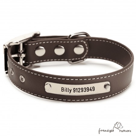 Biothane Beta ancho cinta 2,5 cm con costura Personalizado Chocolate 1