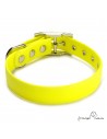 Collar Biothane Beta ancho cinta 2,5 cm con costura amarillo 1.4