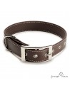 Collar Biothane Beta ancho cinta 2,5 cm con costura chocolate 3