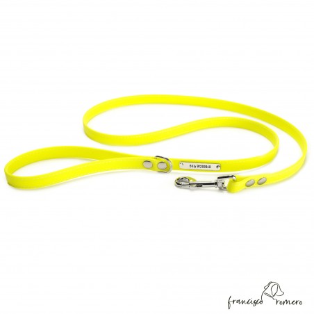 Correa de Paseo Biothane Beta con costura Personalizada Amarilla 1