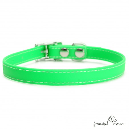 Collar Biothane Beta ancho cinta 1,6 cm con costura Verde 3