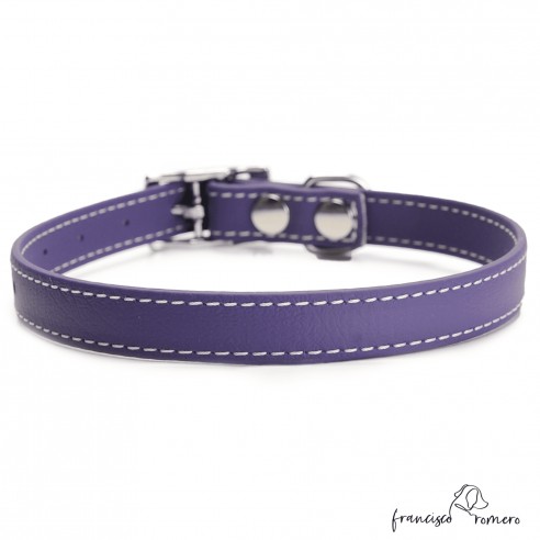 Collar Biothane Beta ancho cinta 1,6 cm con costura Violeta 3