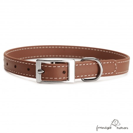 Collar Biothane Beta ancho cinta 1,6 cm con costura Marrón 2