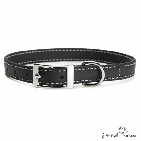 Collar Biothane Beta ancho cinta 1,6 cm con costura Negro 2