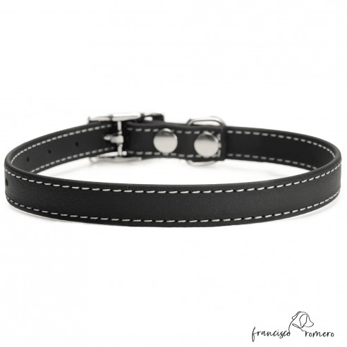 Collar Biothane Beta ancho cinta 1,6 cm con costura Negro 3