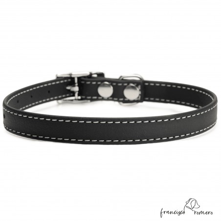 Collar Biothane Beta ancho cinta 1,6 cm con costura Negro 3