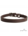 Collar Biothane Beta ancho cinta 1,6 cm con costura Chocolate 3