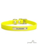 Collar Biothane Beta ancho cinta 1,6 cm con costura Personalizado Amarillo 2
